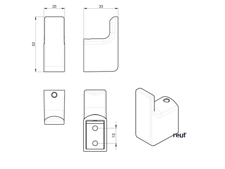 Gedy PIRENEI háčik, pár, čierna matná PI2714