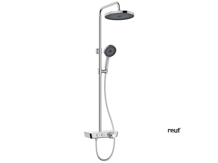 kielle Oudee Sprchový set s termostatom, 26 cm, 3 prúdy, chróm/biela/čierna 20602000