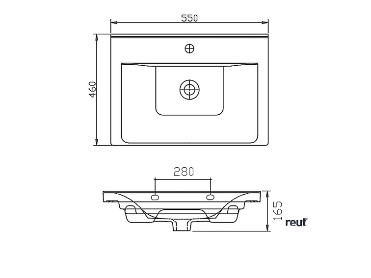 Aqualine SAVA 55 keramické umývadlo nábytkové 55x46cm, biela 2055