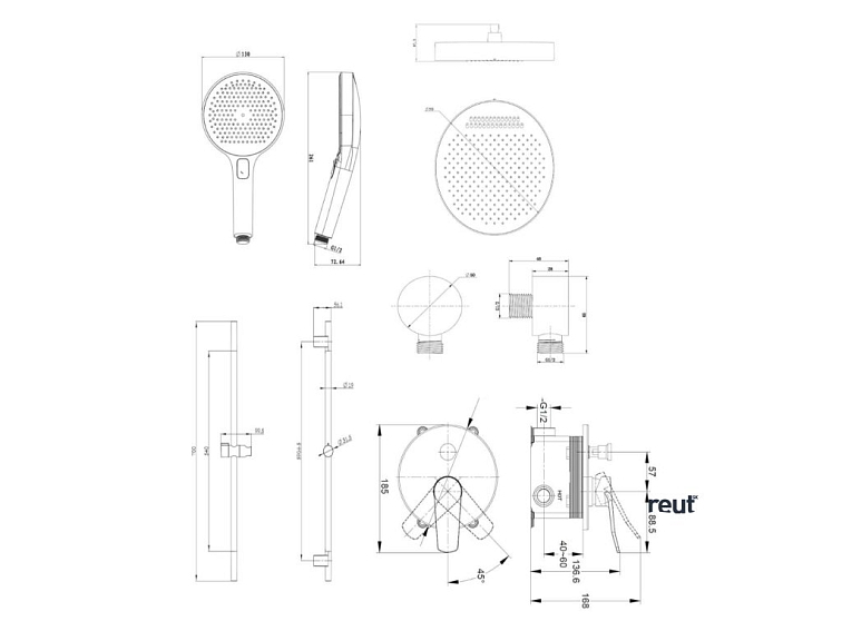 kielle Nefia Batéria pod omietku na 2 spotrebiče, s príslušenstvom a s telesom, chróm 20627SP50