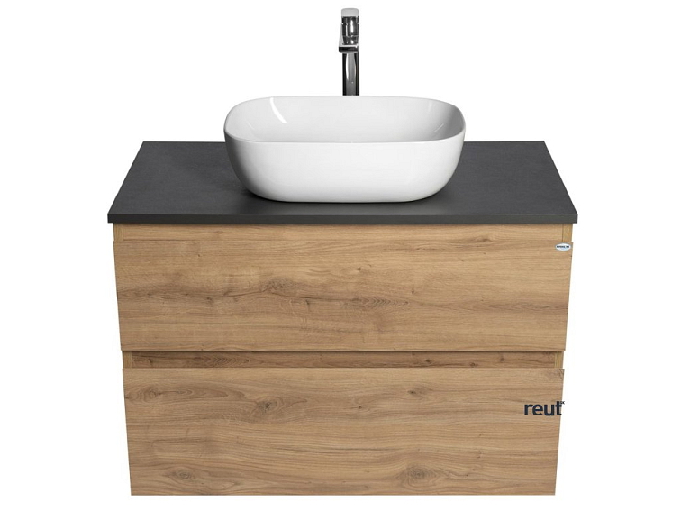 Aqualine ALTAIR II ALTAIR skrinka s doskou 87,5 cm, dub emporio/antracit bridlica AI390-02