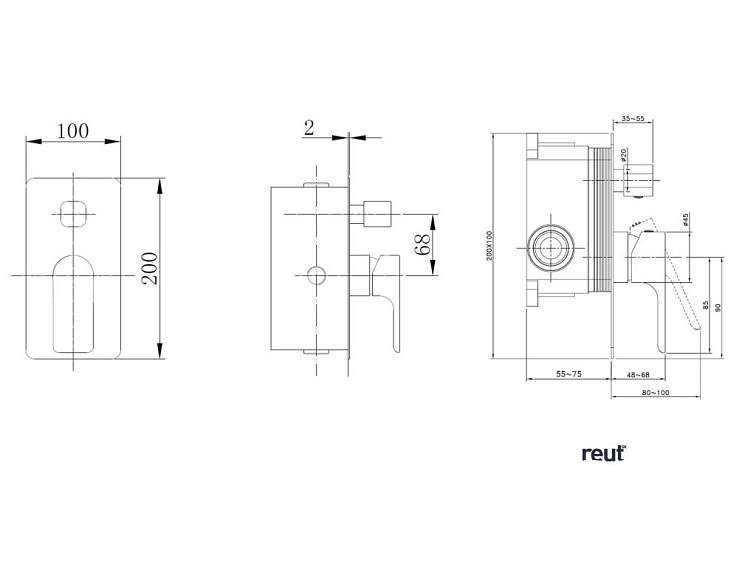kielle Vega Batéria pod omietku na 2 spotrebiče, s telesom, chróm 10318200