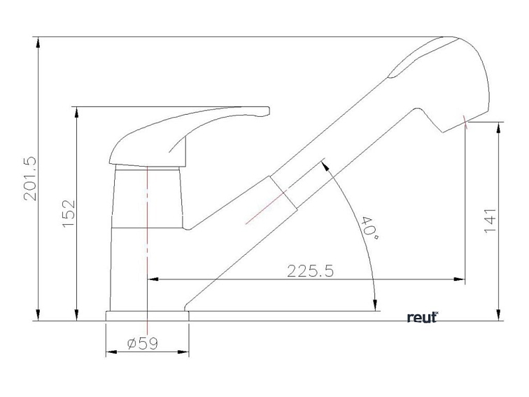 Aqualine KASIOPEA stojánkova drezová batéria s výsuvnou sprškou, chróm 1107-70