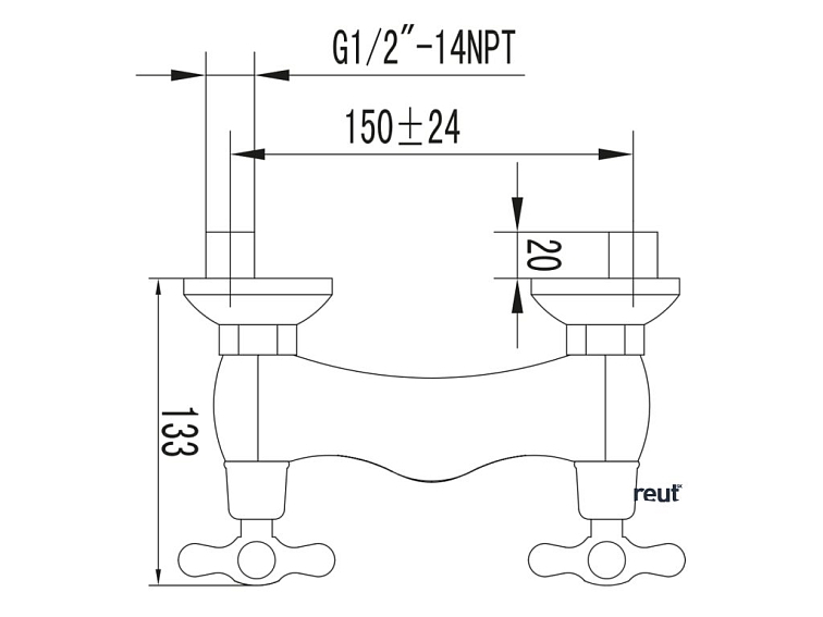 Aqualine VICTORIA nástenná sprchová batéria, chróm VC11