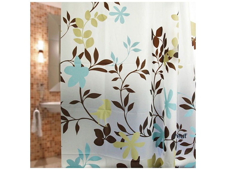 Aqualine Sprchový záves 180x180cm, vinyl, kvetovaný ZV012