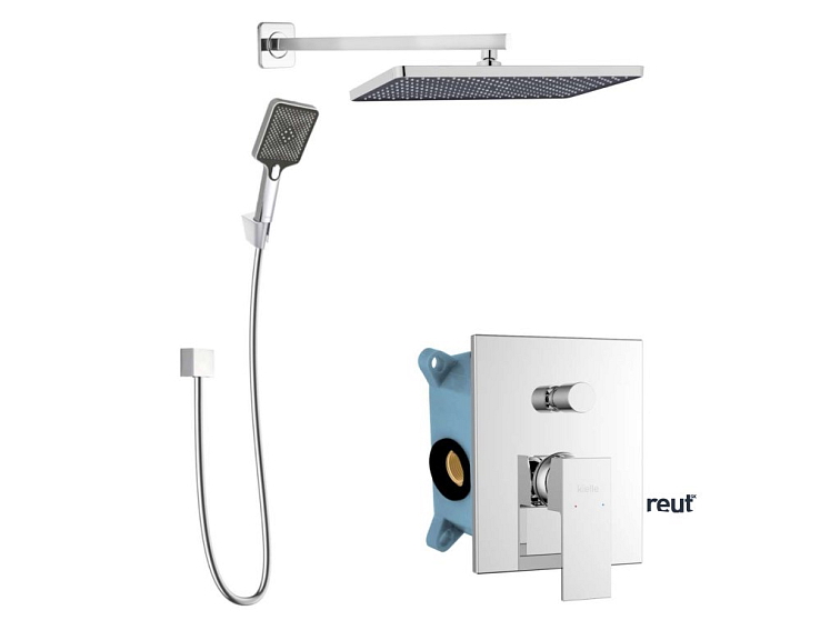 kielle Arkas I Sprchový set s batériou pod omietku, na 2 spotrebiče, s príslušenstvom a telesom, chróm 20611SP20