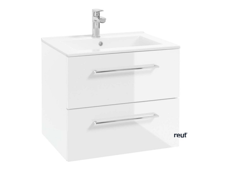 kielle Vega Skrinka vrátane umývadla, 60x55x46 cm, 2 zásuvky, lesklá biela 50018S60