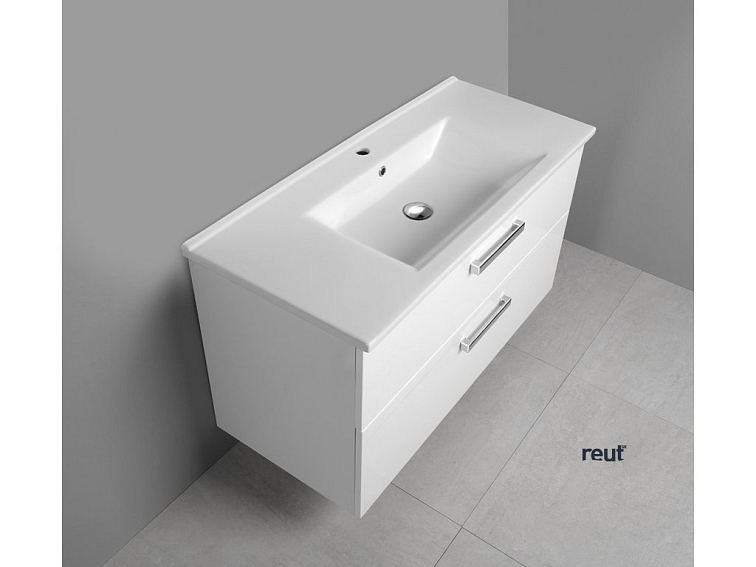 Aqualine VEGA umývadlová skrinka 97x60x43,6cm, 2x zásuvka, biela VG103