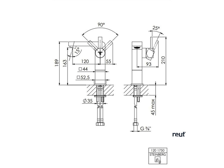 Steinberg 120 Umývadlová batéria, chróm 1 201 750