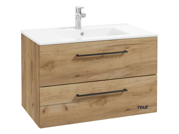 kielle Vega Skrinka vrátane umývadla, 80x50x46 cm, 2 zásuvky, zlatý dub 50018S81