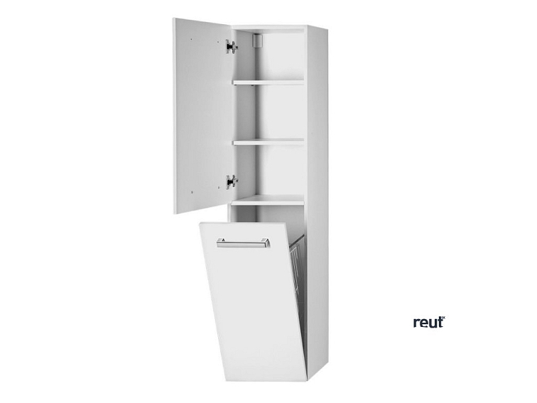 Aqualine VEGA Skrinka vysoká s košom, 40x150x31cm, biela VG160