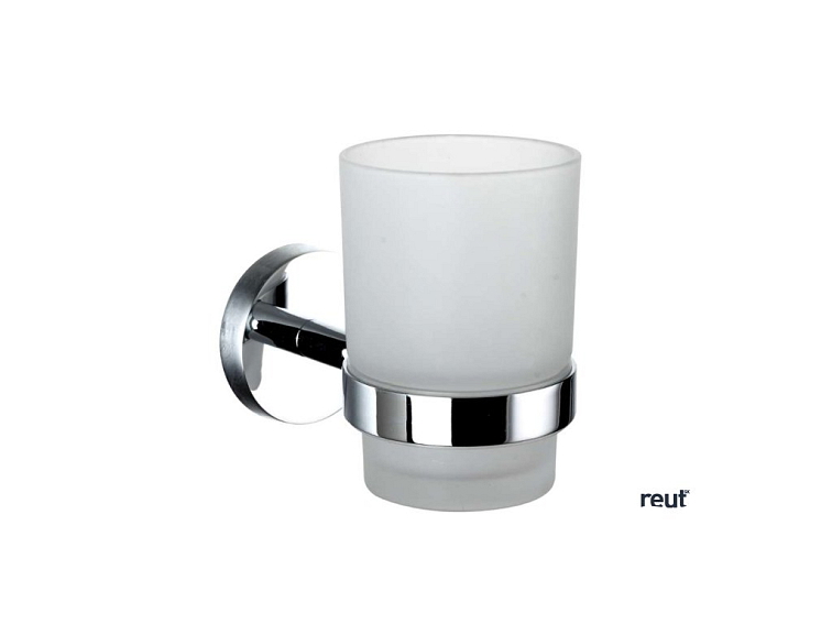 kielle Oudee Pohárik na kefky a pastu s držiakom, matné sklo/chróm 40002010