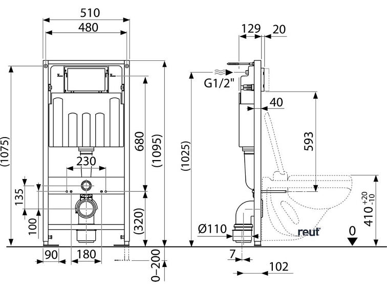 kielle Genesis Predstenový inštalačný systém na závesné WC 70005550