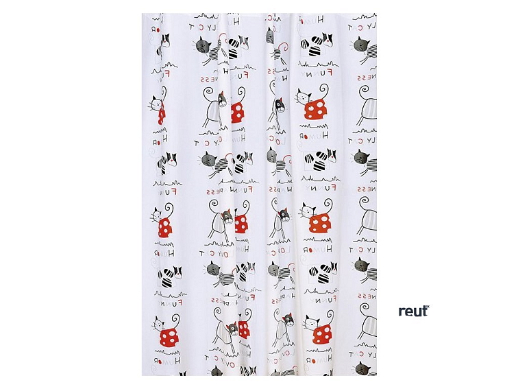 Aqualine Sprchový záves 180x180cm, vinyl, mačky ZV023