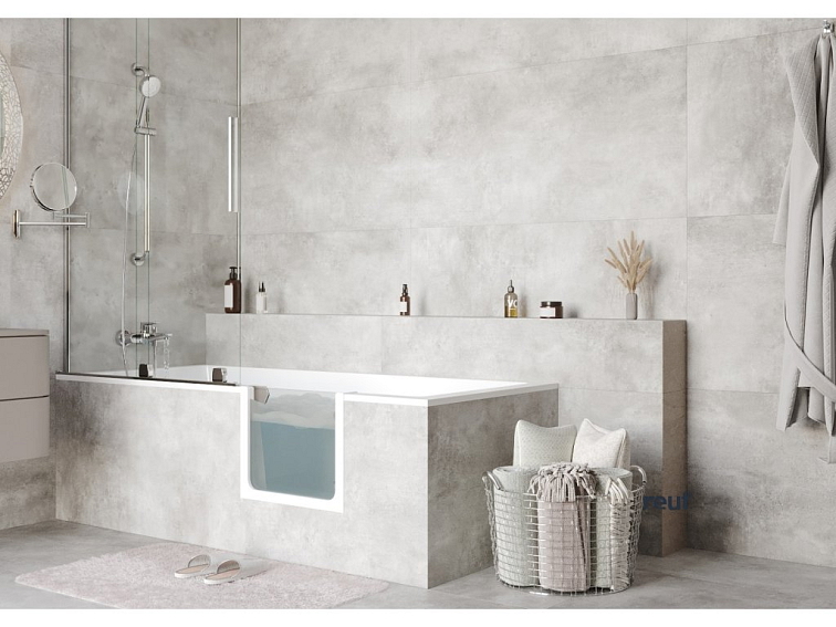 CA PLAST Vaňa s dverami Exclusive - sklenené 180x80 cm sifón uprostred