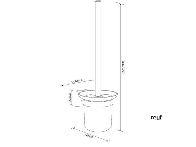 kielle Harmonia WC kefa nástenná s držiakom, matné sklo/chróm 40523000