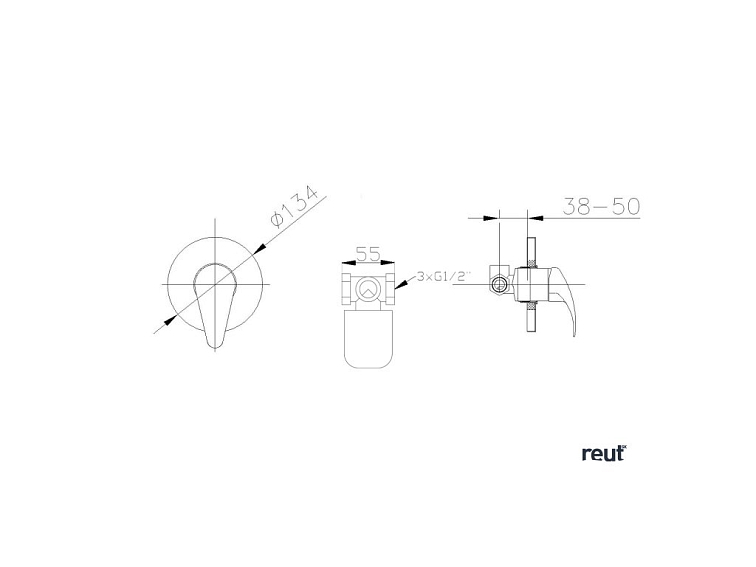 Aqualine KASIOPEA podomietková sprchová batéria, 1 výstup, chróm 1107-41