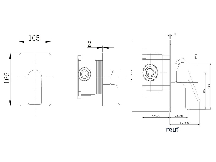 kielle Vega Batéria pod omietku na 1 spotrebič, s telesom, chróm 10218200