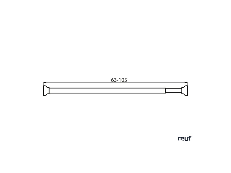 Aqualine Teleskopická rozperná tyč 63-105cm, biela 4051