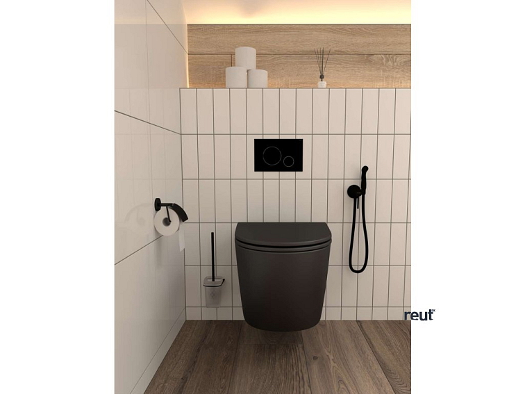 kielle Oudee Set pákovej batérie pod omietku s bidetovou spŕškou, matná čierna 10402204