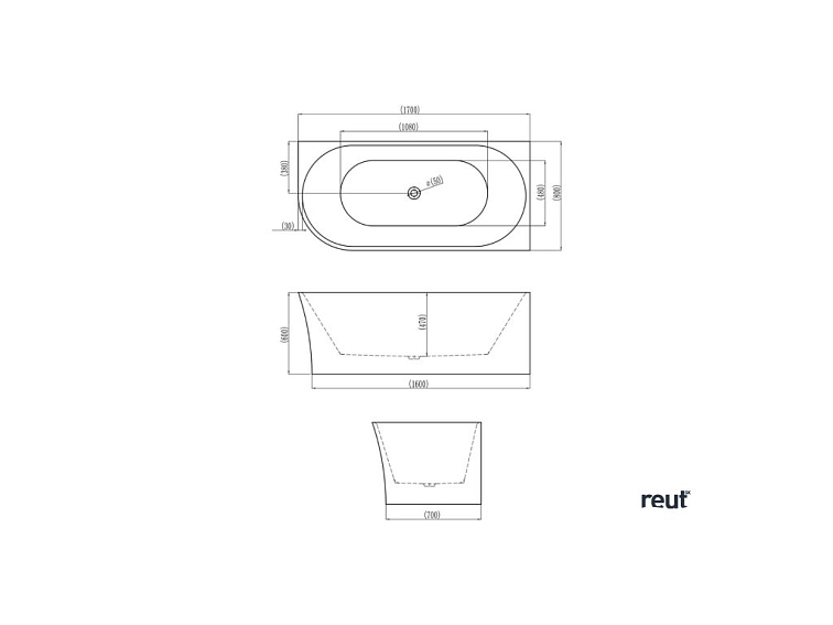 kielle Idolio Voľne stojaca rohová vaňa 170x80 cm, pravá, biela 1122453R0