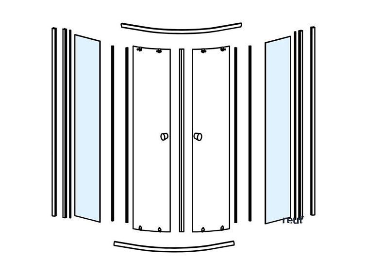 Aqualine HLS800 sklo k pevnej časti NDHLS800-02