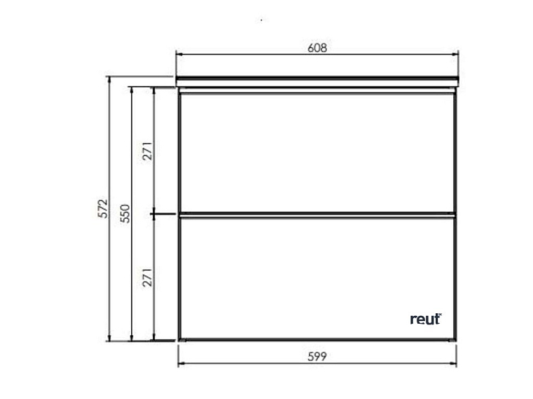 kielle Oudee Skrinka pod umývadlo, 60x55x46 cm, 2 zásuvky, lesklá biela 50002600