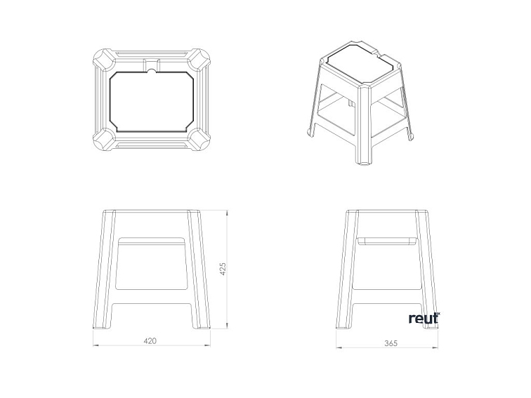 Aqualine Stolička kúpeľňová s úložným priestorom, čierná 90902B