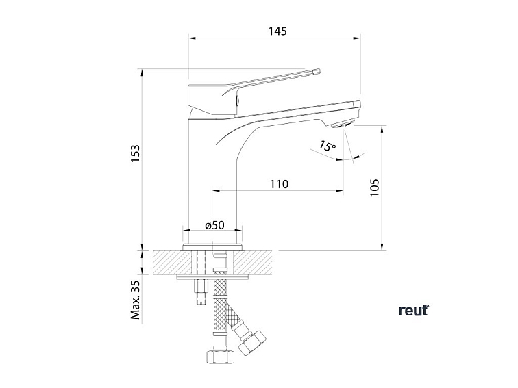 Aqualine SINTRA stojanková umývadlová batéria, chróm SX002