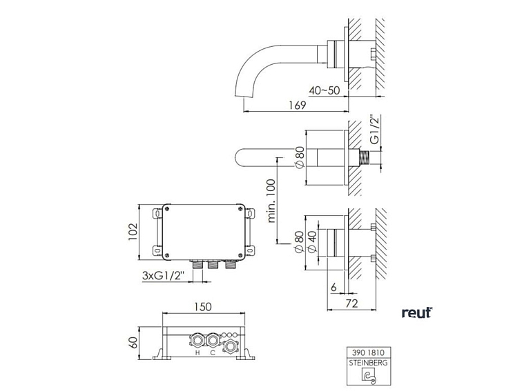 Steinberg iFlow Elektronická umývadlová batéria, chróm 3 901 810