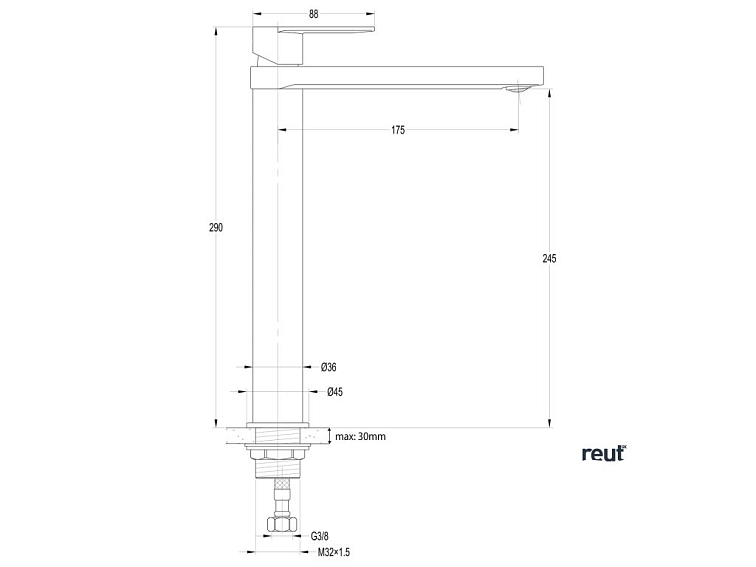 Aqualine DAPHNE stojánkova umývadlová batéria vysoká, chróm DH601