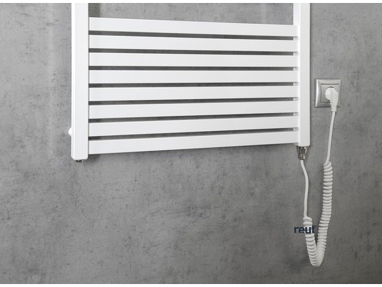 Aqualine TONDI-E elektrické vykurovacie teleso, rovné, 600x1690 mm, 800 W, biela DE490T