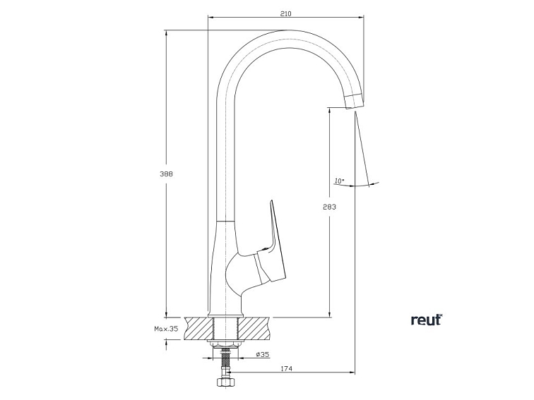 Aqualine LOTTA drezová batéria, chróm LT603