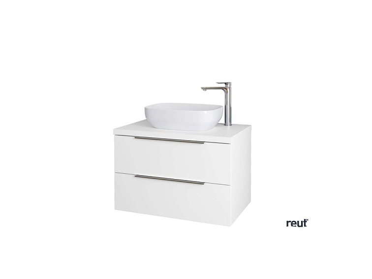 kielle Idolio Skrinka vrátane dosky pod umývadlo 80x54x50 cm, s výrezom, lesklá biela 50024800