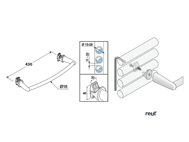 Aqualine Sušiak uterákov na vykurovacie telesá 43cm, oblý, biela IDO-50