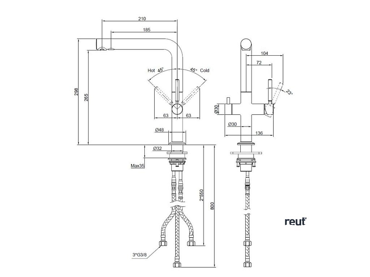 kielle Wimeo Drezová batéria s filtračnou funkciou, brúsená nerezová 10525F25