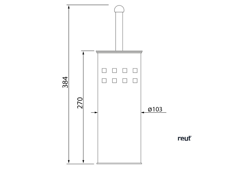 Aqualine SIMPLE LINE WC kefa valcovitá s otvormi, biela 04002W