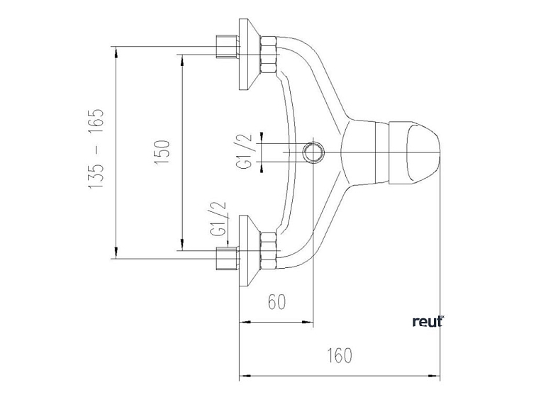 Aqualine KASIOPEA nástenná sprchová batéria, chróm 1107-11