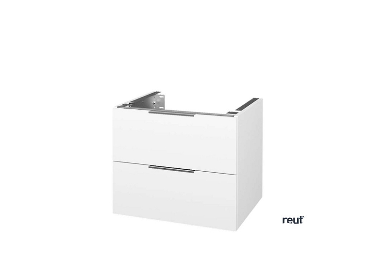 kielle Idolio Umývadlová skrinka 60x50x50 cm, lesklá biela, strieborné úchytky 50024600