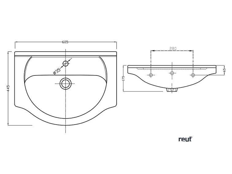 Aqualine SIMPLEX ECO 60 umývadlová skrinka vrátane umývadla 58,5x83,5x30,7cm SIME600