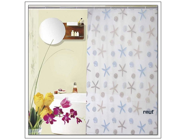 Aqualine Sprchový záves 180x200cm, vinyl, hviezdica ZV016