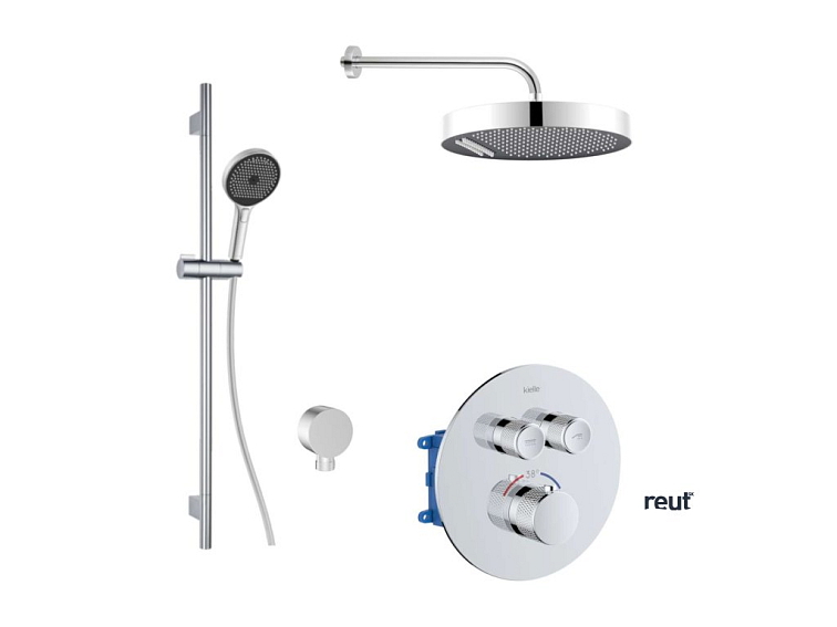 kielle Oudee Termostatická batéria pod omietku, na 2 spotrebiče, s príslušenstvom a telesom, chróm 20627SPT20