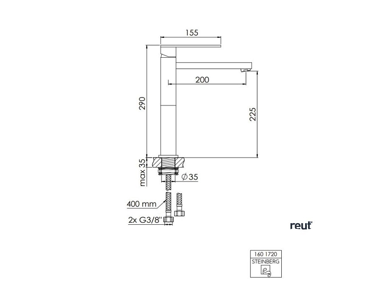 Steinberg 160 Umývadlová batéria, chróm 1 601 720