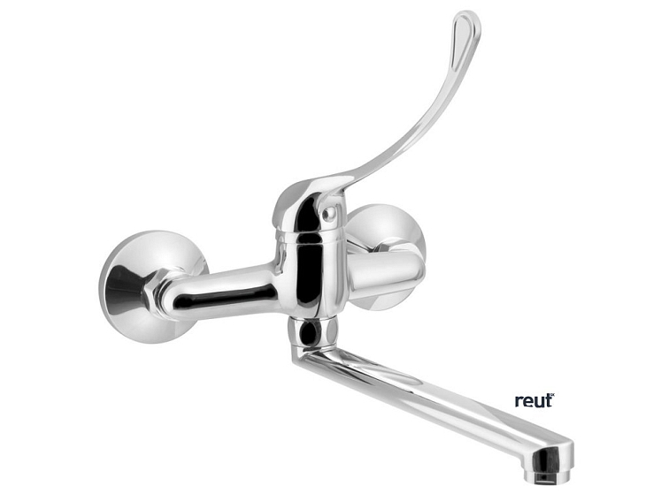 HOSPITAL AQUALINE 35 nástenná batéria, lekárska páka, ramienko ploché, 220mm, chróm 52034