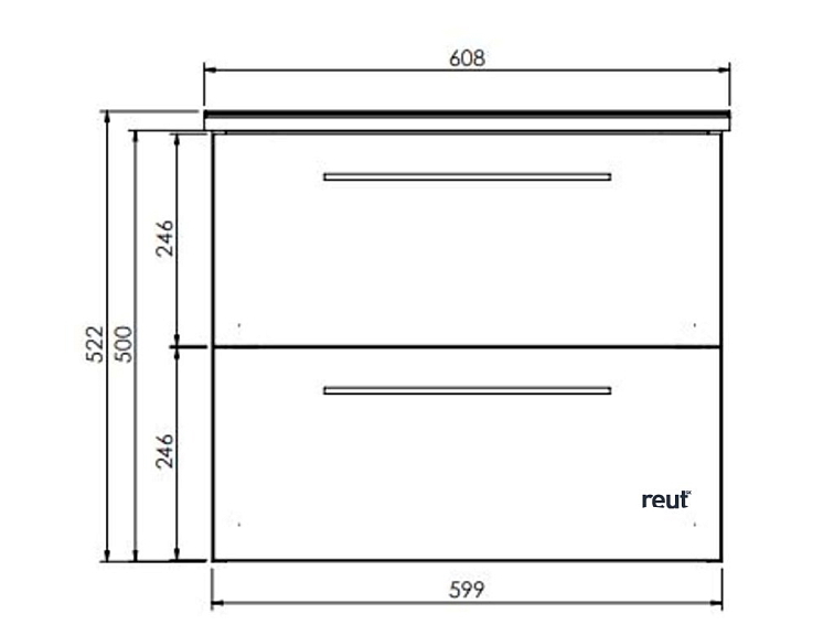 kielle Vega Skrinka pod umývadlo, 60x55x46 cm, 2 zásuvky, lesklá biela 50018600