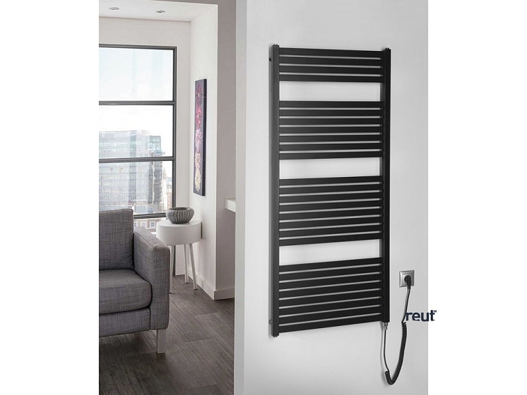 Aqualine TONDI-E elektrické vykurovacie teleso, rovné, 600x1330 mm, 600 W, čierna mat DE486T