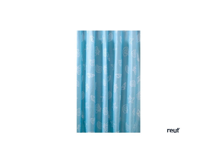 Aqualine Sprchový záves 180x200cm, polyester, modrá, mušľa ZP006