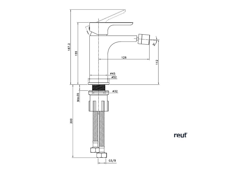 kielle Vega Bidetová batéria, matná čierna 10418104