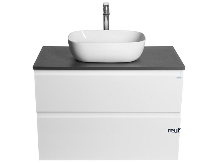 Aqualine ALTAIR II ALTAIR skrinka s doskou 87,5 cm, biela/antracit bridlica AI290-03