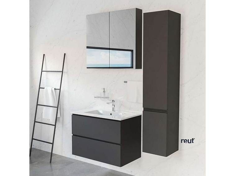 kielle Oudee Vysoká skrinka závesná, 157x30x32 cm, matná čierna 50202014